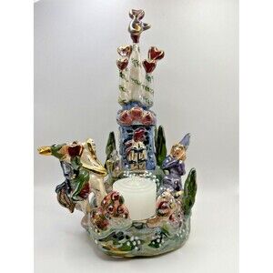 Heather Goldminc Bluesky Clayworks Princess & Frog Castle Musical Tea Lite